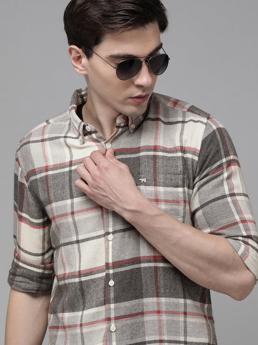 MEN'S GREY FLANNEL CASUAL SHIRT