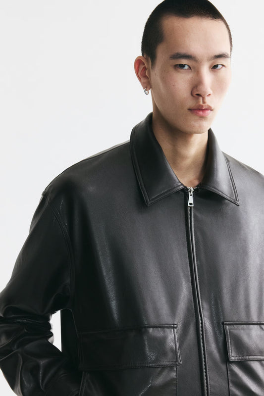 Coated blouson jacket
