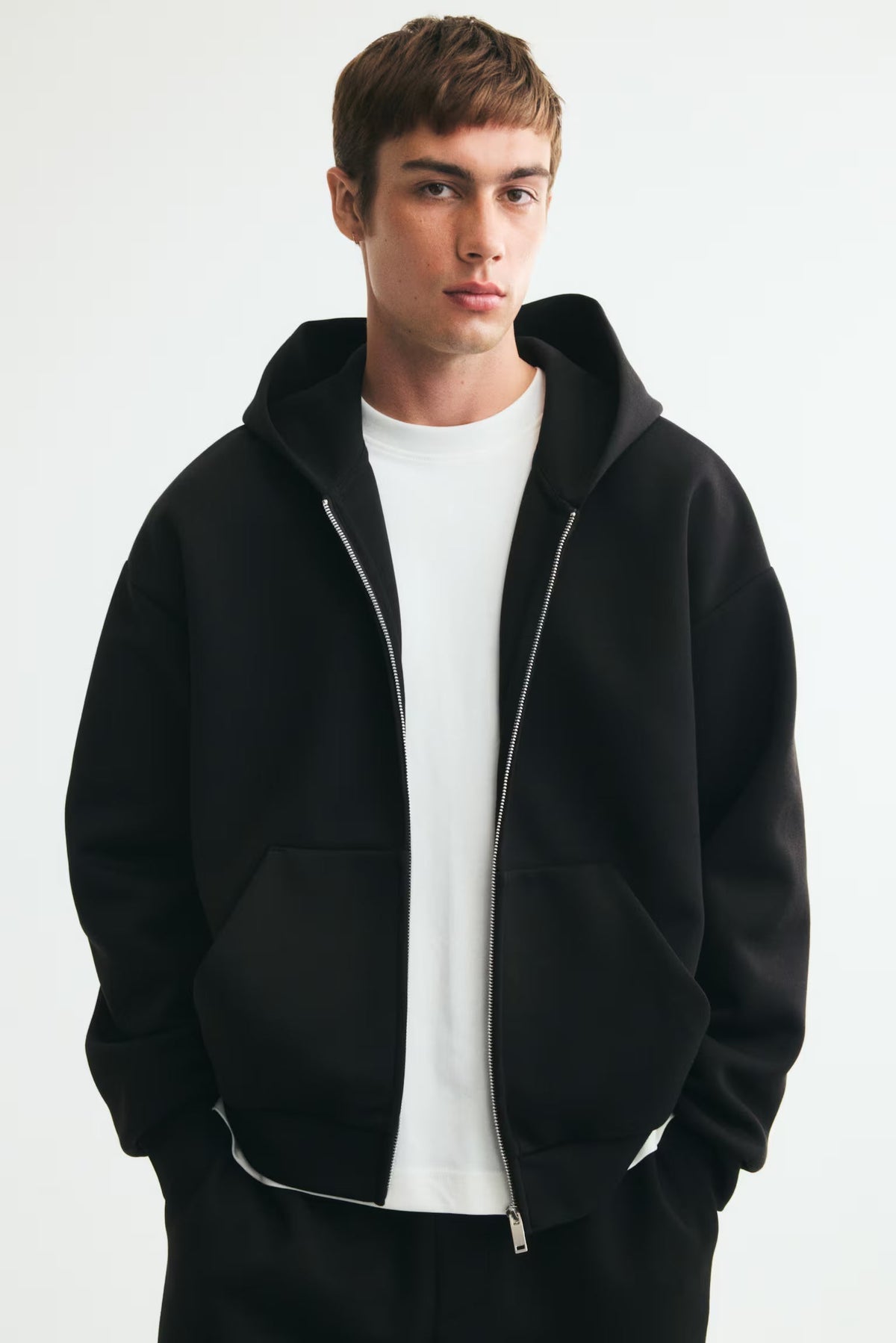 Oversized Fit Interlock Zip-through Jacket