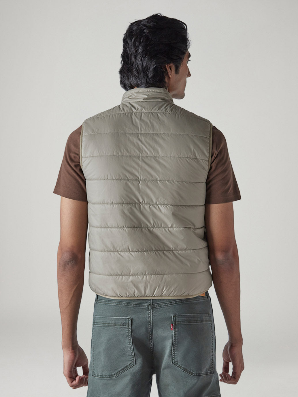 Men's Solid Slim Fit Reversible Puffer Jacket