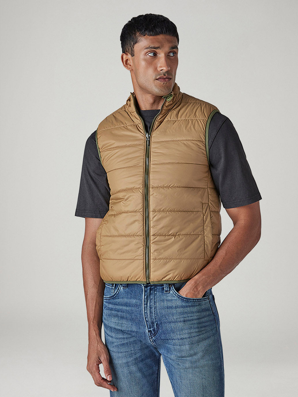 Men's Quilted Slim Fit Reversible Jacket