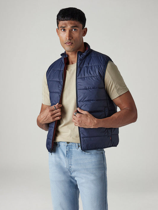 Men's Quilted Slim Fit Reversible Puffer Jacket