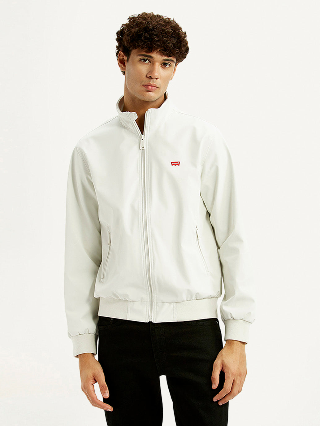Men's Solid Off White Jacket