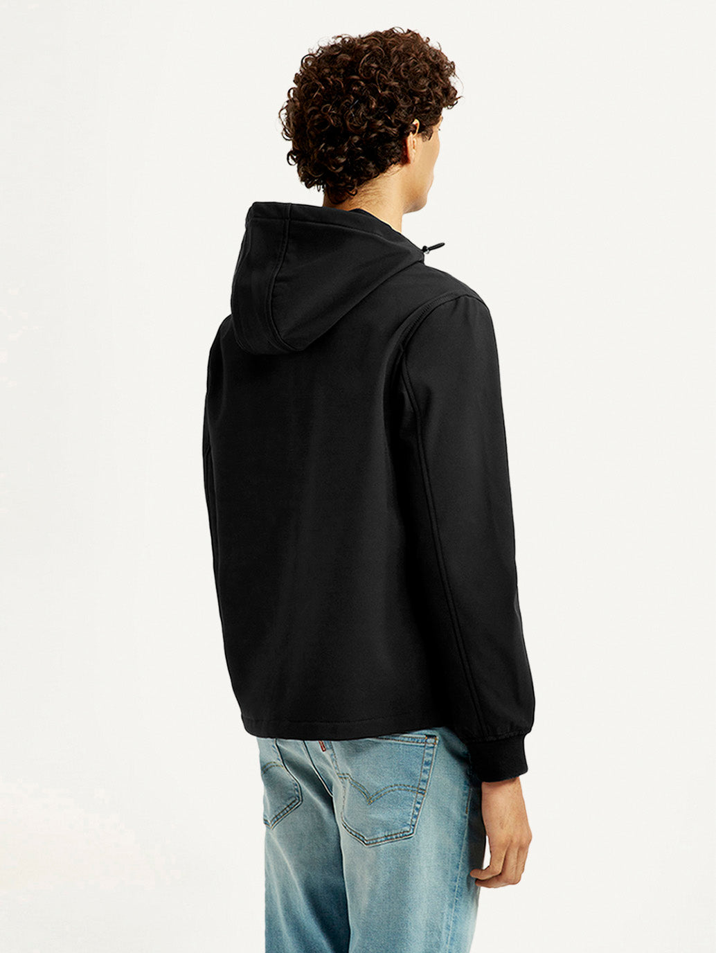Men's Solid Black Windcheater Jacket