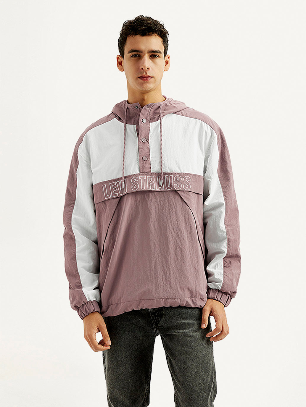 Men's Colorblock Mauve Windcheater Jacket