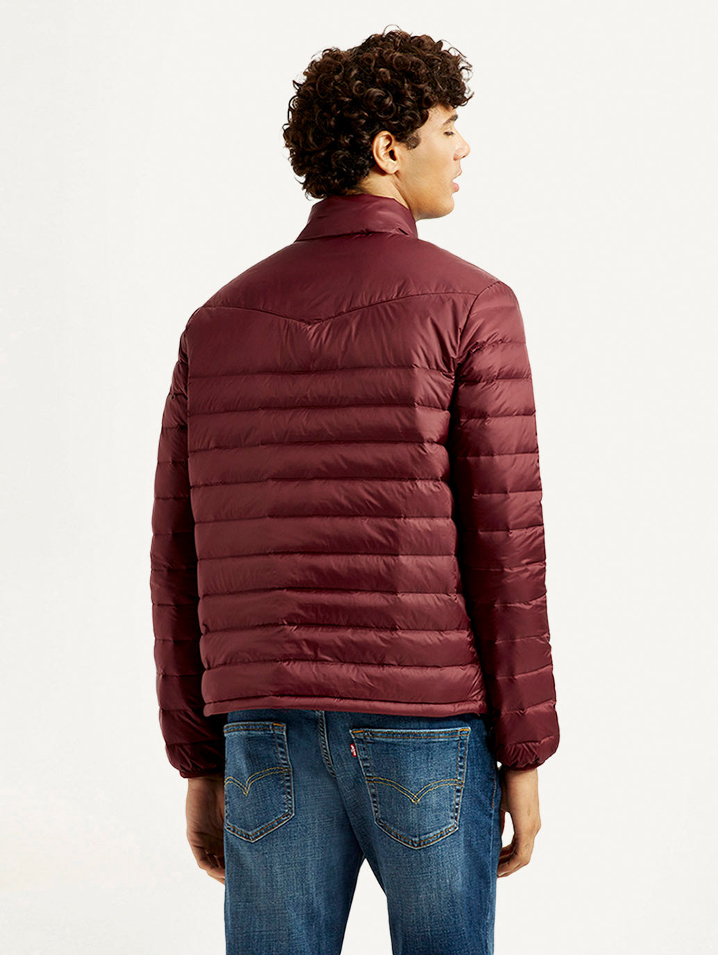 Men's Solid Maroon Puffer Jacket