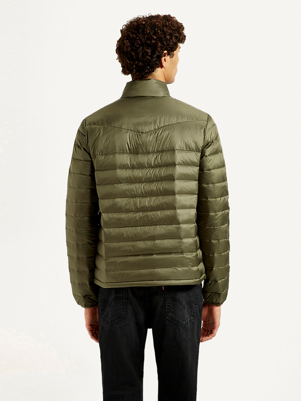 Men's Quilted Olive Puffer Jacket