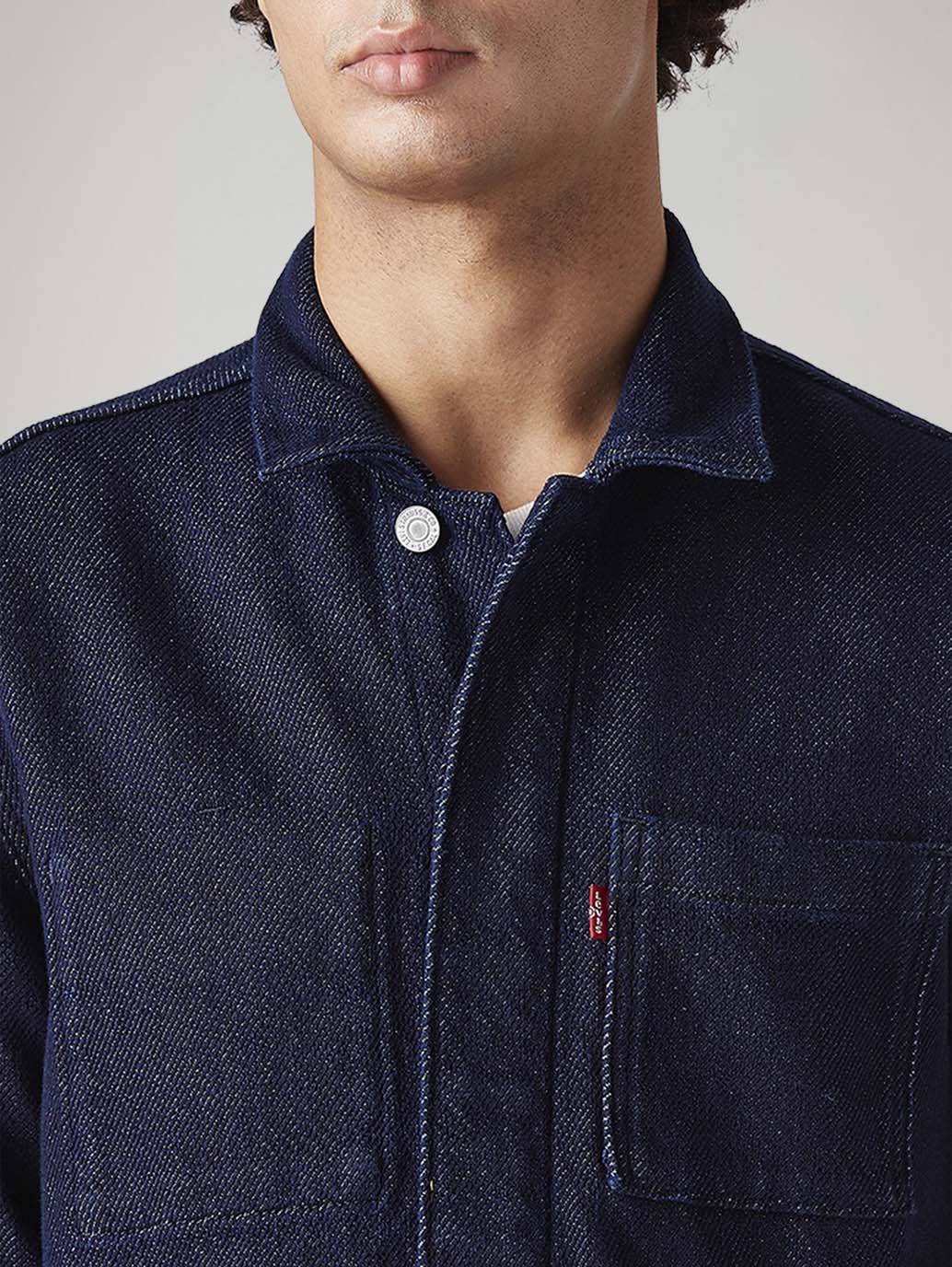 Men's Solid Relaxed Fit Denim Trucker Jacket