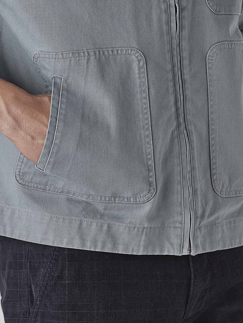 Men's Solid Grey Jacket