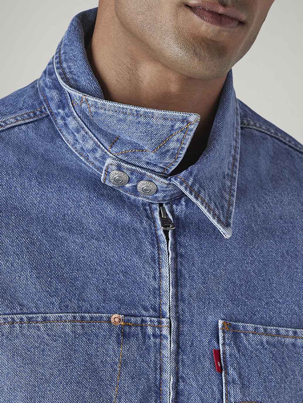 Men's Solid Regular Fit Denim Jacket