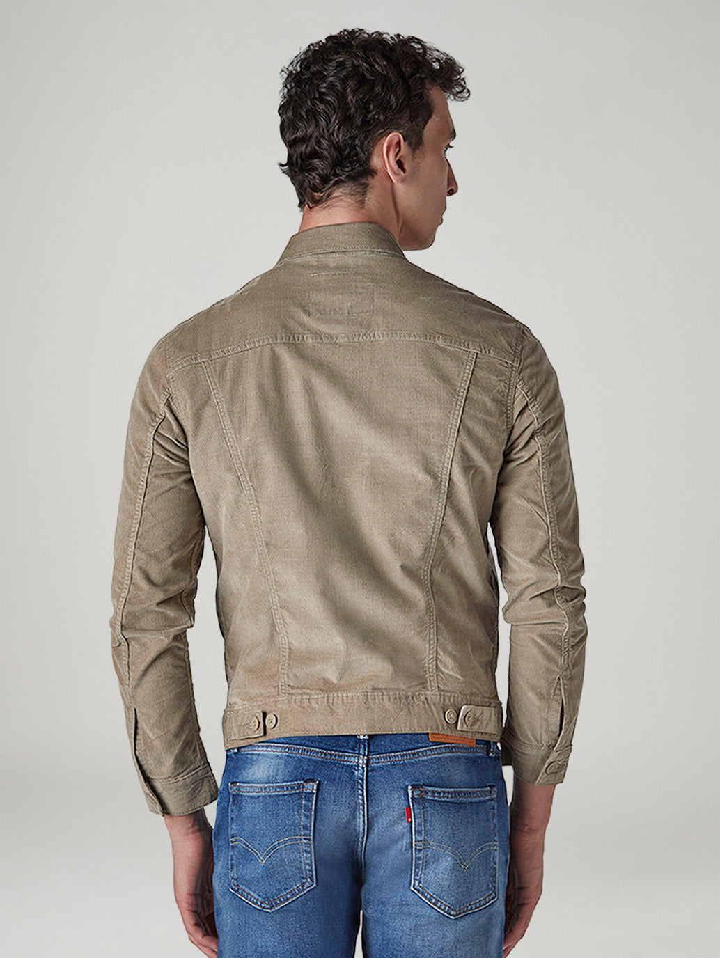 Men's Solid Regular Fit Corduroy Denim Jacket