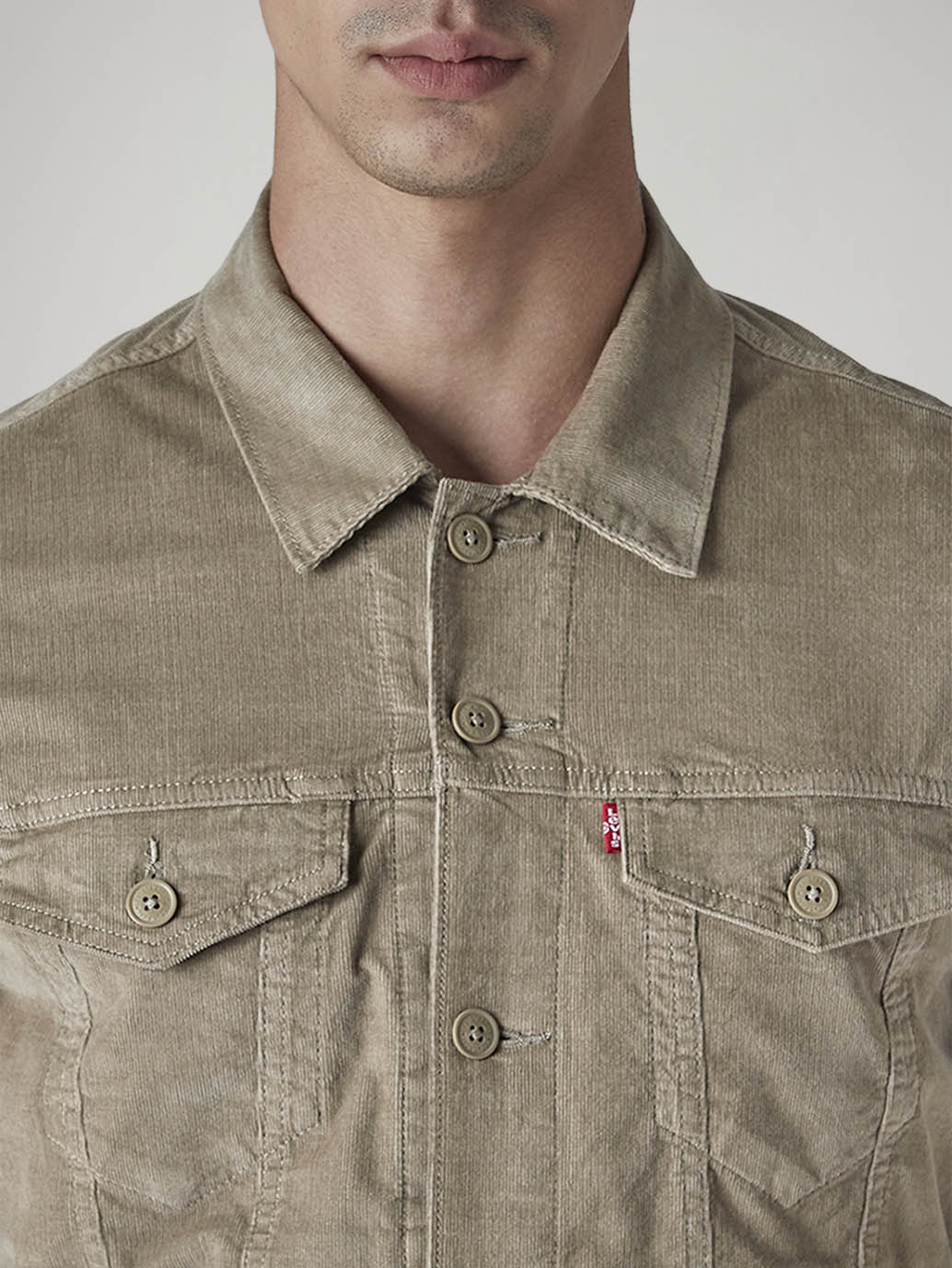 Men's Solid Regular Fit Corduroy Denim Jacket