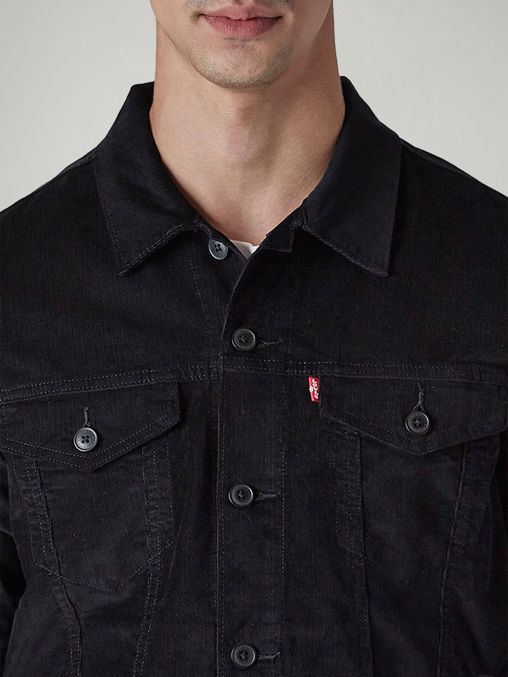 Men's Solid Regular Fit Corduroy Denim Jacket