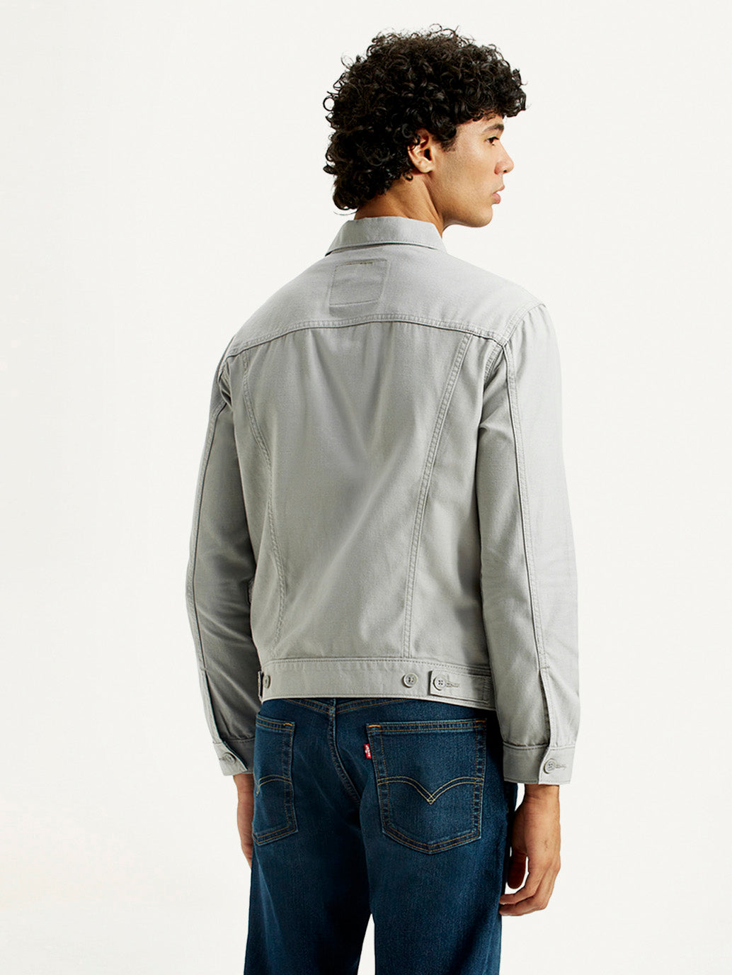 Men's Solid Grey Spread Collar Linen Jacket