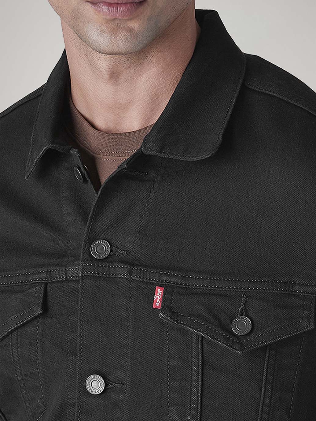Men's Solid Regular Fit Denim Jacket