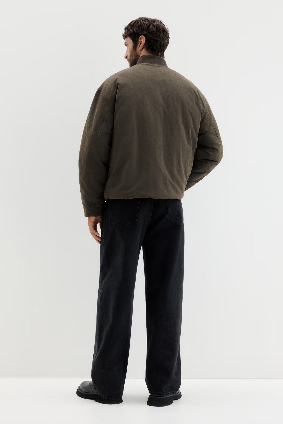 Loose-Fit Nylon Bomber Jacket