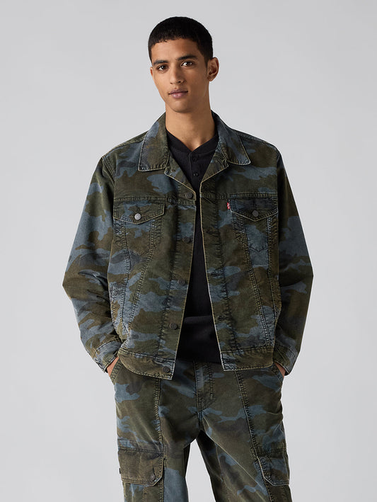 Men's Camouflage Relaxed Fit Denim Jacket