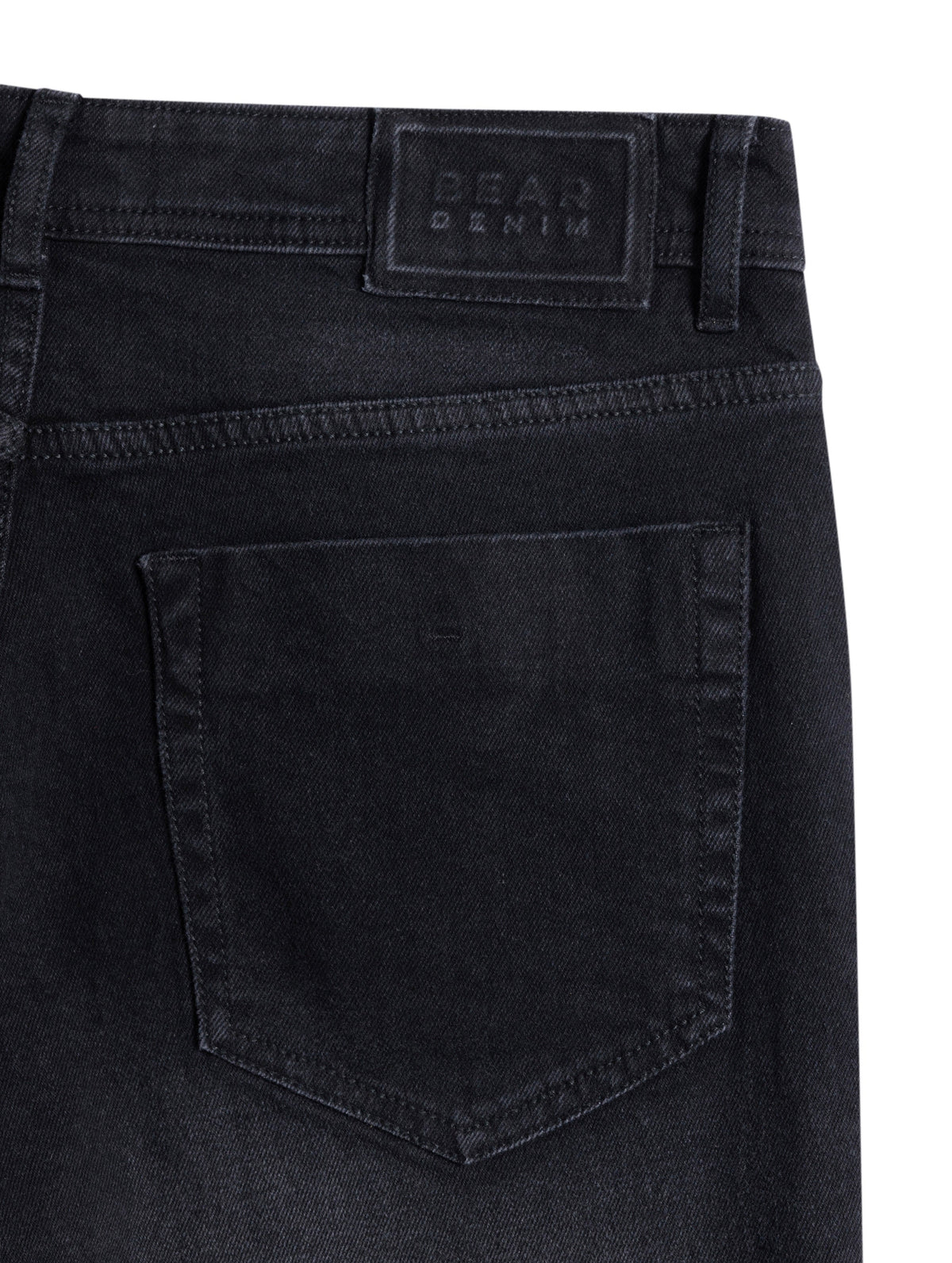 Black Mid-Rise Boot Cut Jeans with Light Fade