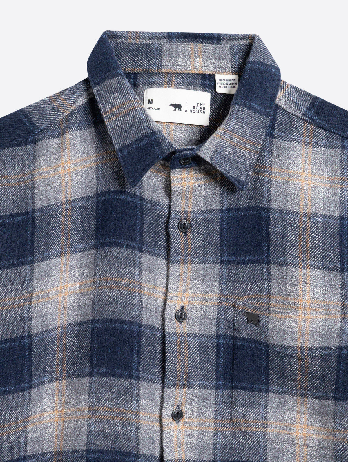 Blue Woven Check Regular Fit Flannel Casual Shirt