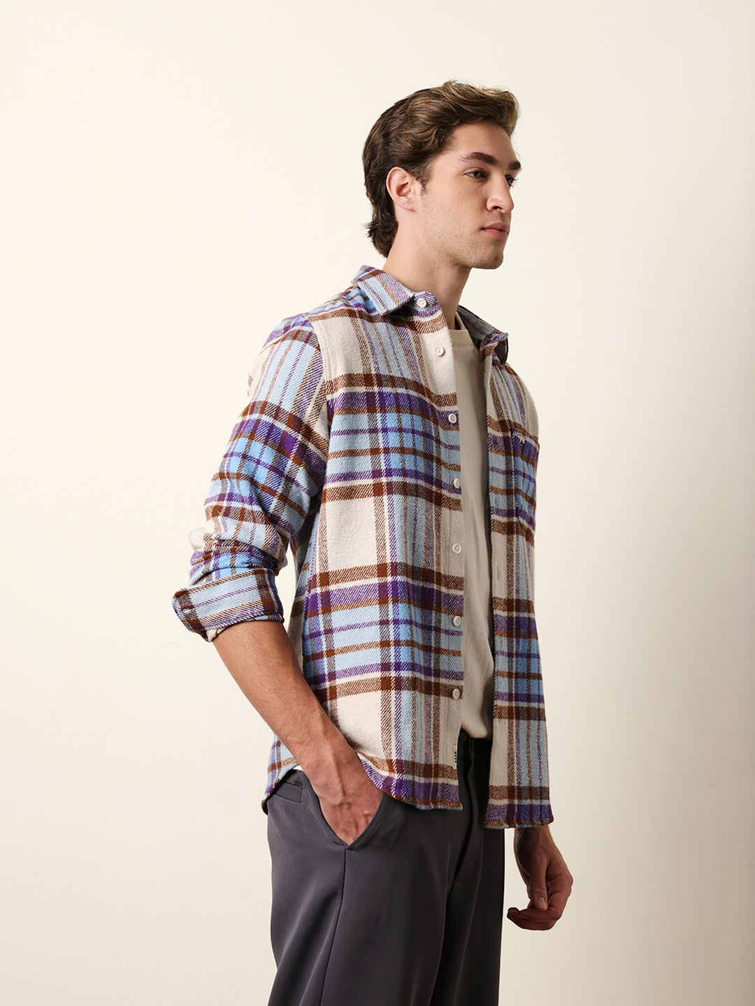 Multicolor Regular Fit Checked Flannel Casual Shirt