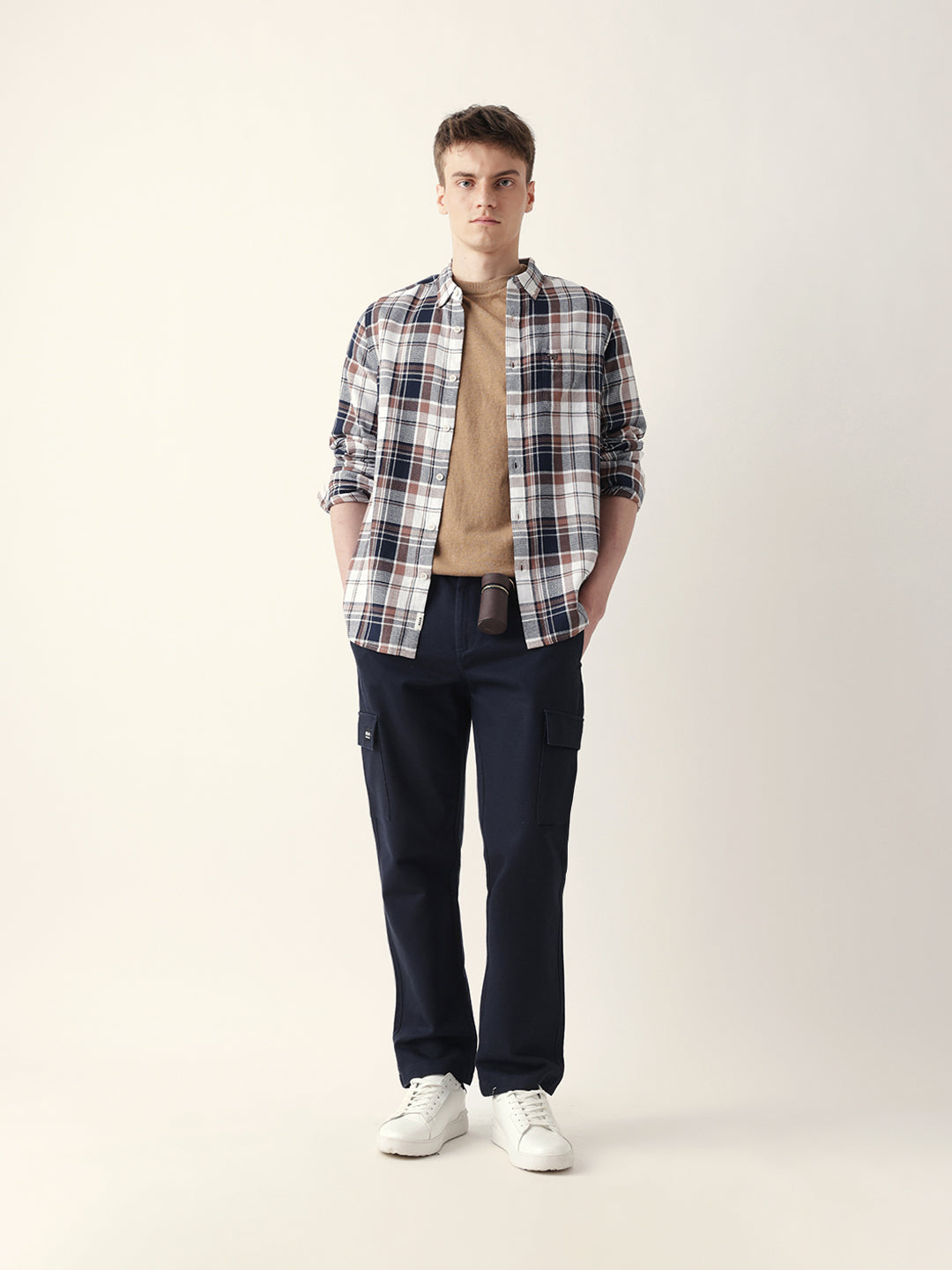Multicolor Woven Checked Slim Fit Casual Shirt