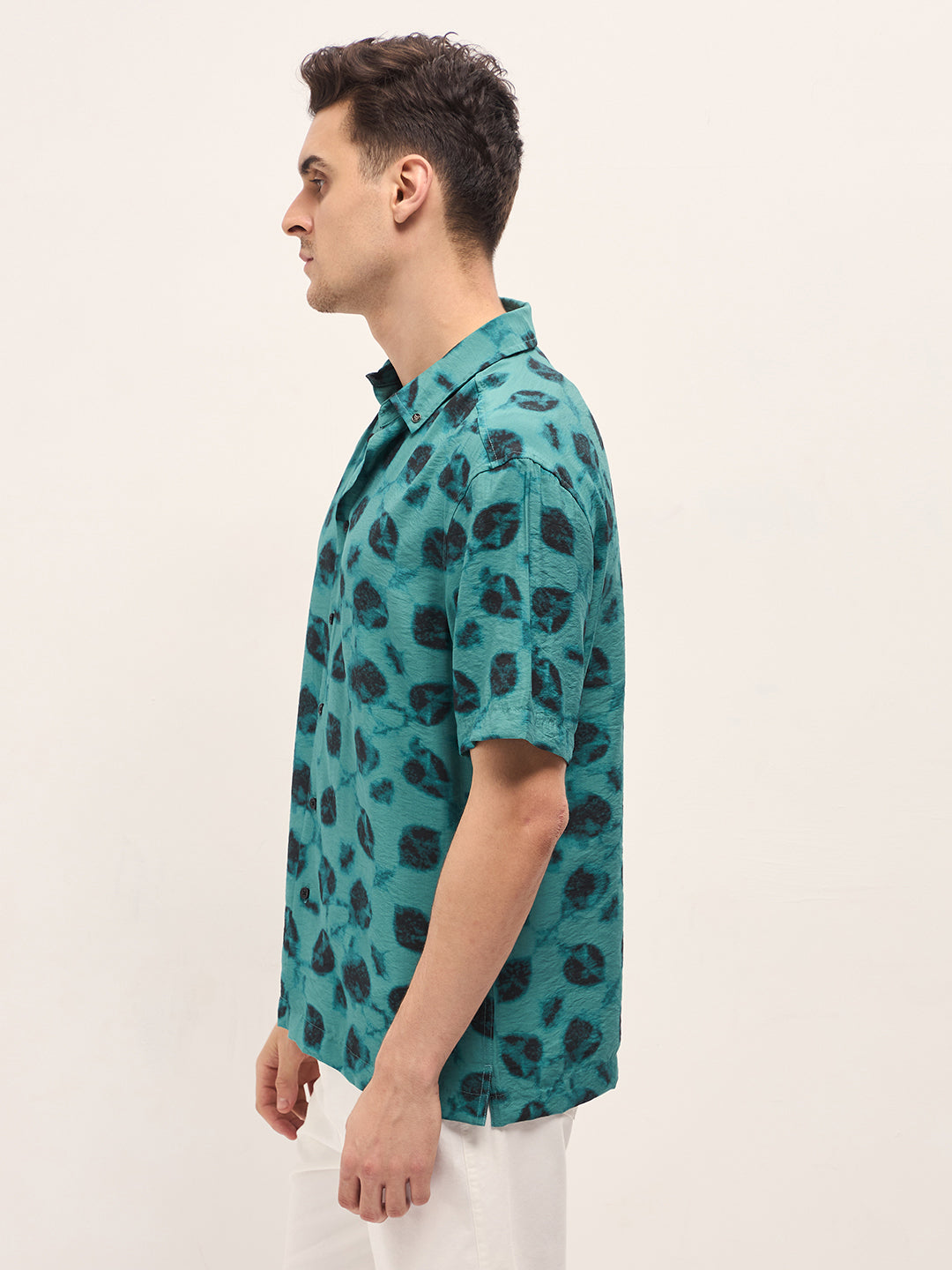 Blue Digital Print Relax Fit Casual Shirt