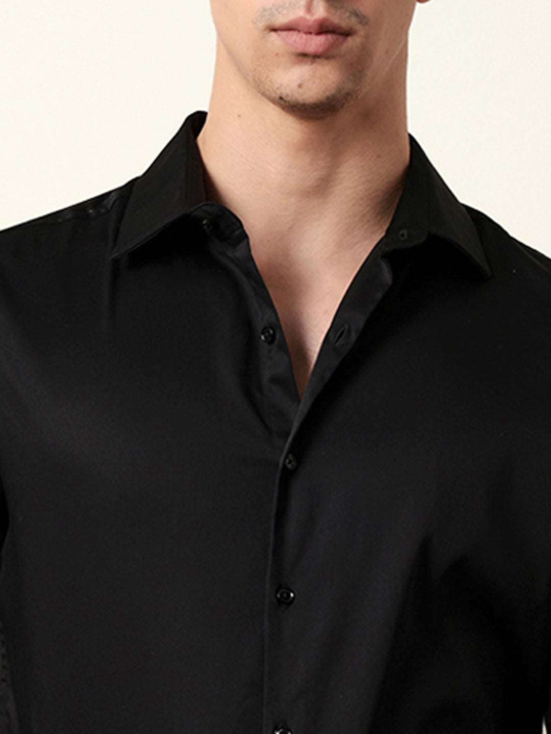 Black Solid Tailored Fit Formal shirt