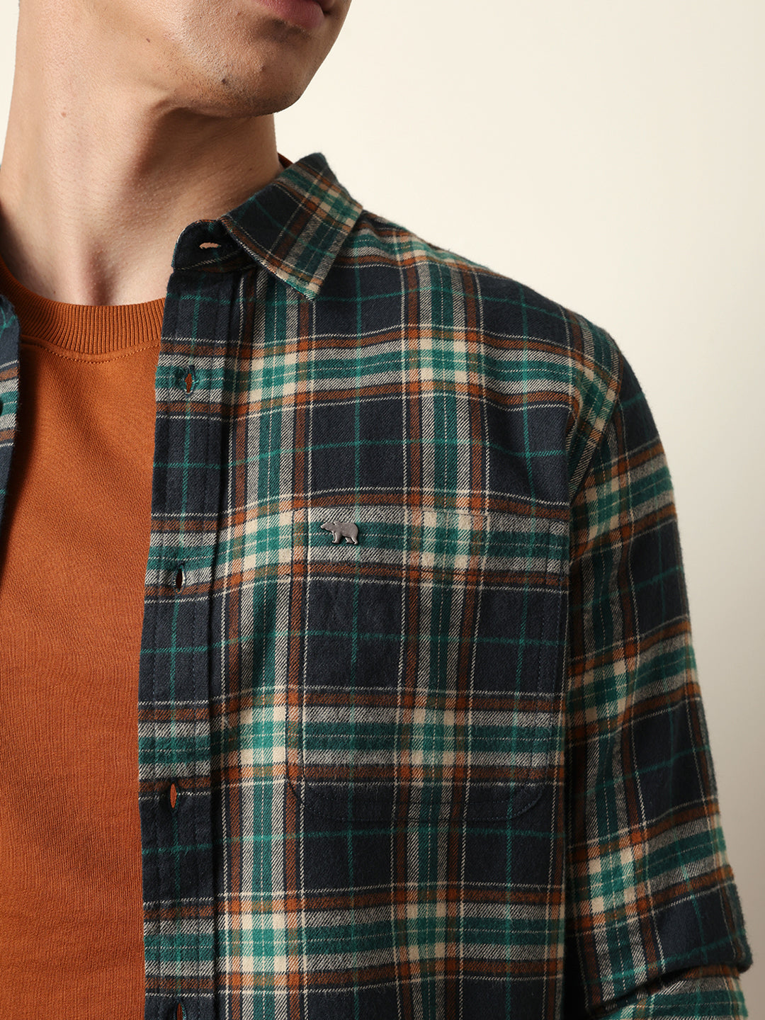 Multicolor Flannel Checked Regular Fit Casual Shirt
