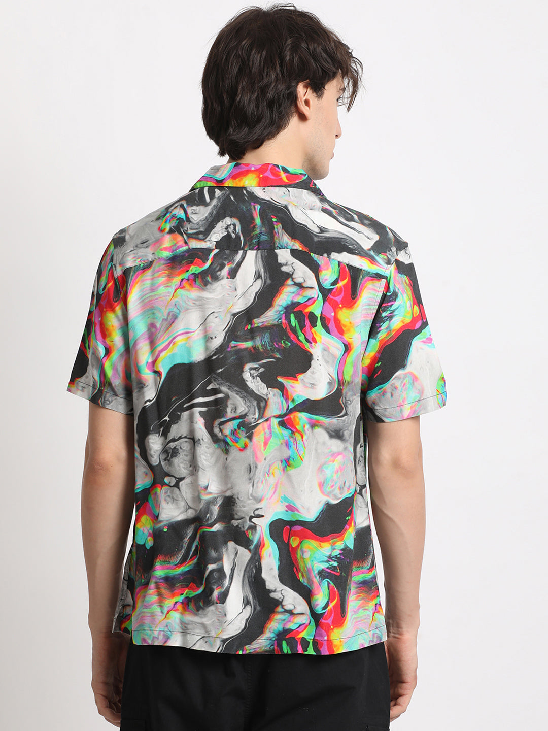 Men's Multi-Coloured Printed Regular Fit Casual Shirt