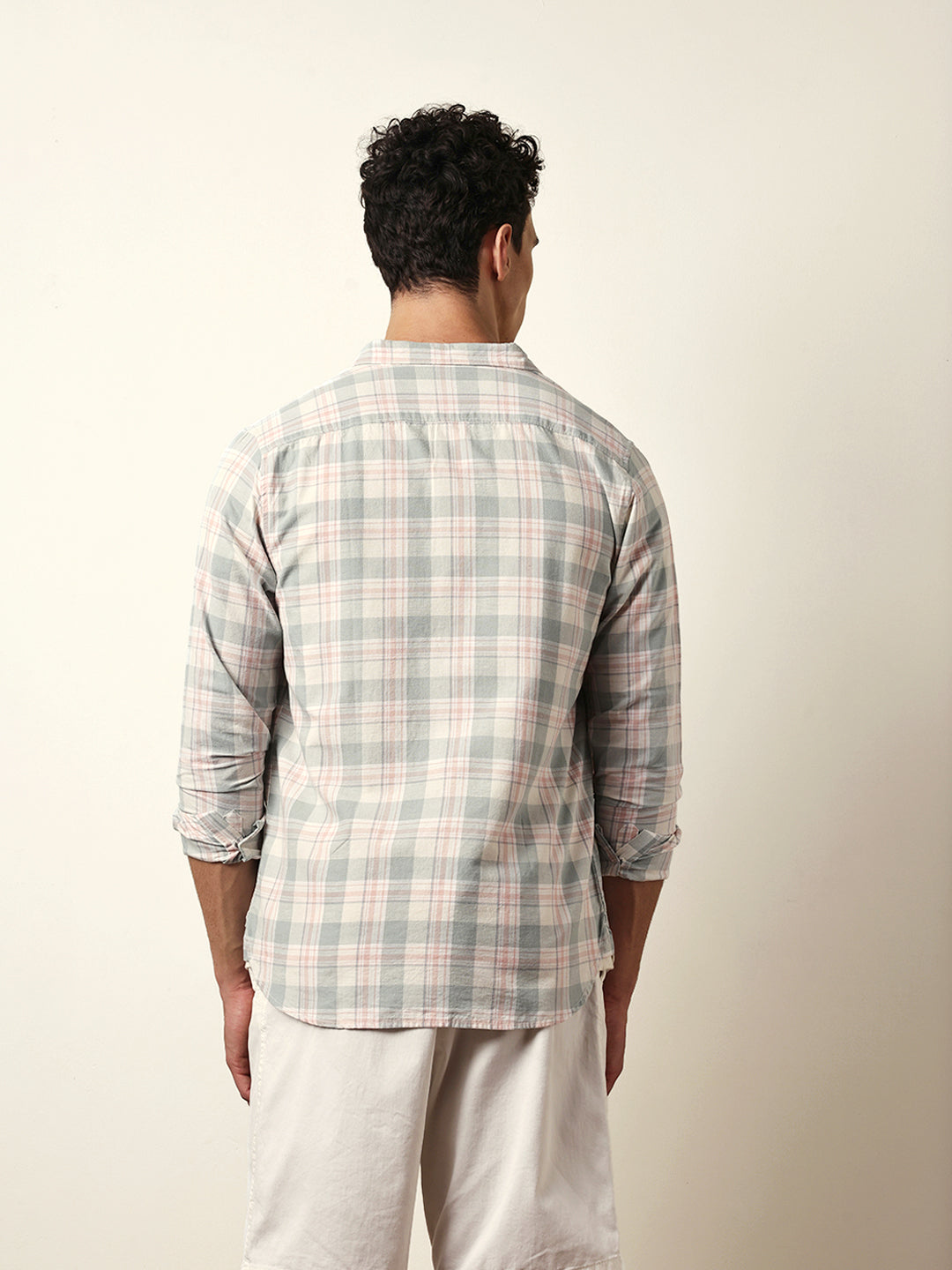 Multicolor Woven Tartan Checked Slim Fit Casual Shirt