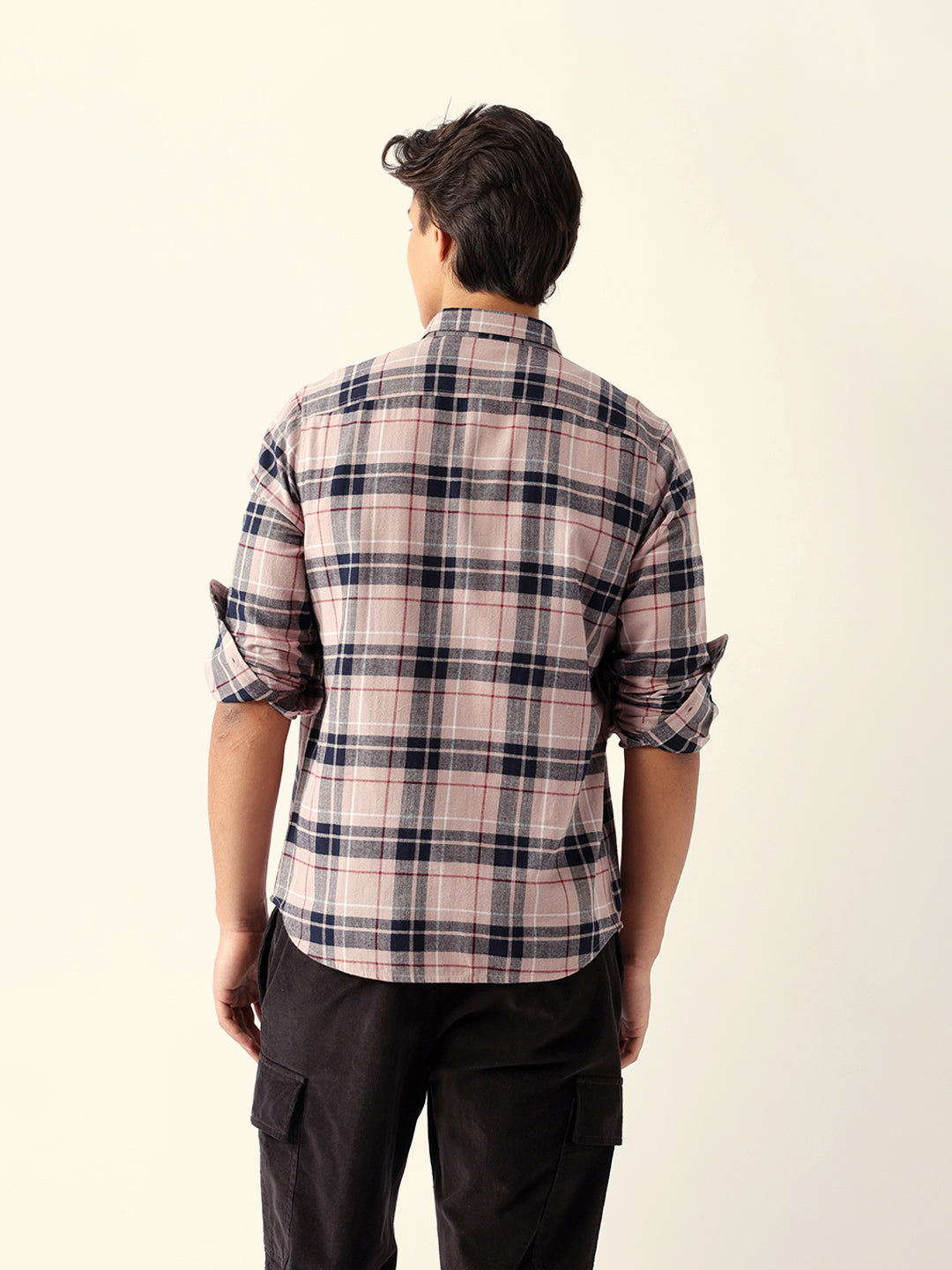 Multicolor Woven Checked Slim Fit Casual Shirt