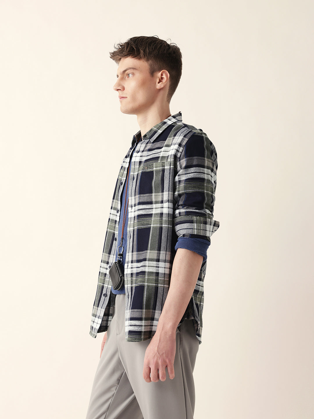 Multicolor Classic Tartan Woven Checked Slim Fit Casual Shirt