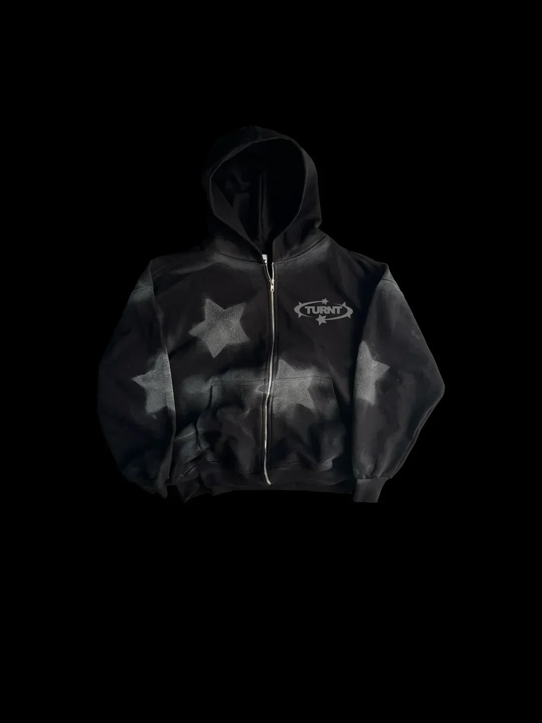 White dust black zip jacket